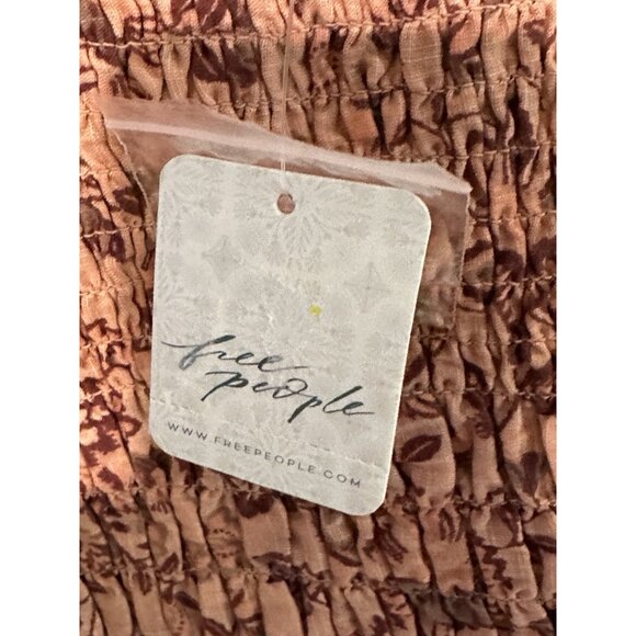 NWT Free People Smock It To Me Mini Dress Women's Small Apricot Combo bodycon - Picture 4 of 12
